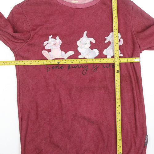 Disney Women XS Red Pullover Sweatshirt Thumper Some Bunny Is Tired