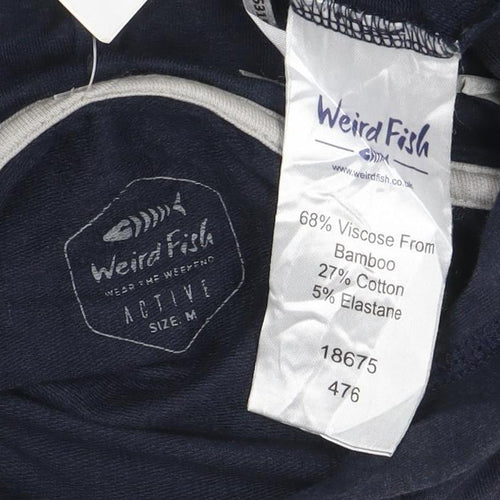 Weird Fish Men's Blue Pullover Hoodie M Graphic Print Lightweight