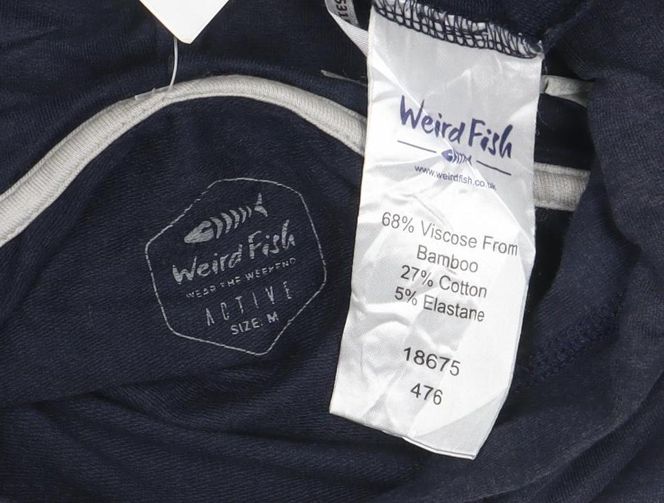 Weird Fish Men's Blue Pullover Hoodie M Graphic Print Lightweight