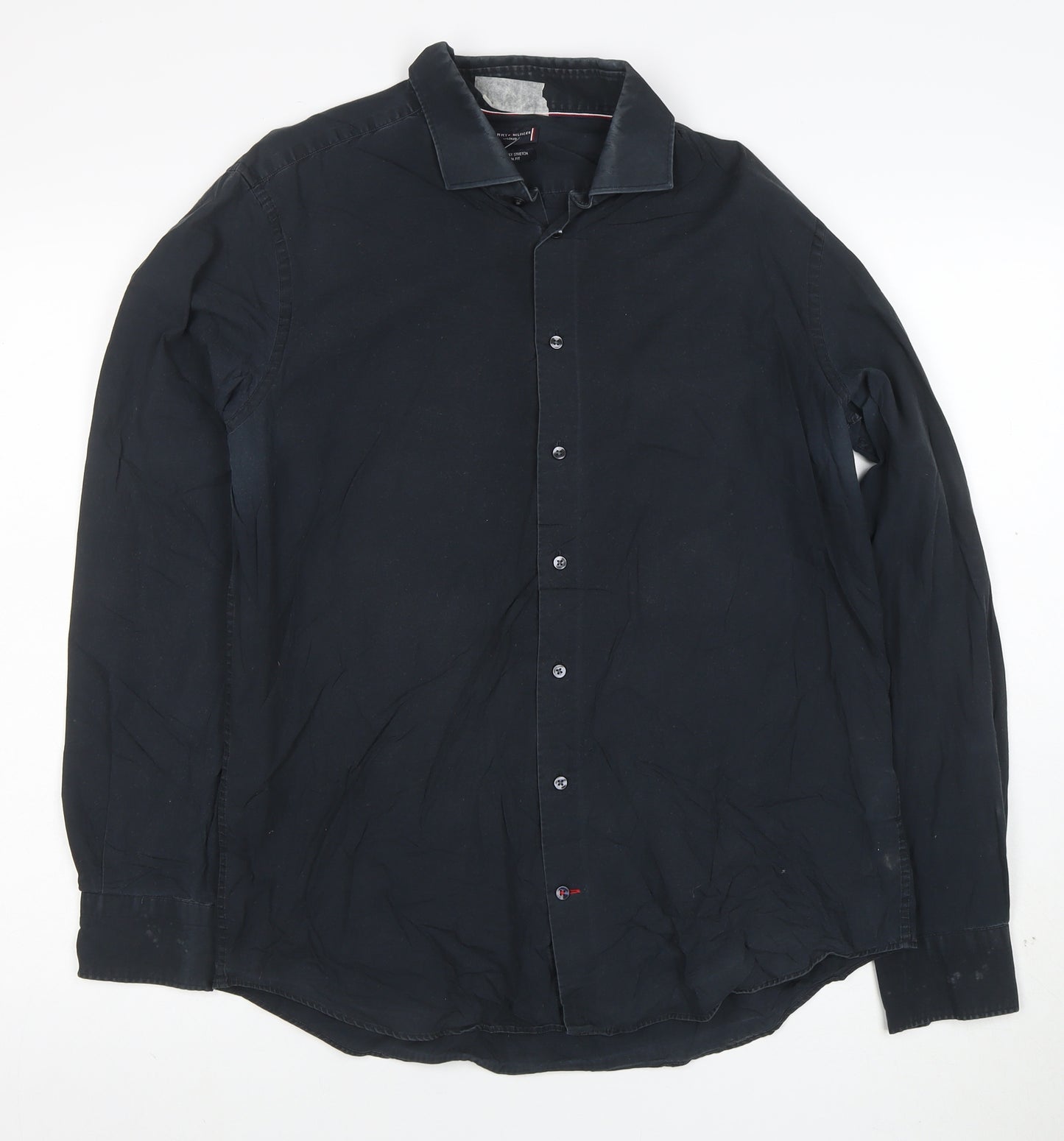Tommy Hilfiger Men's Navy Slim Fit Button-Up Shirt Size 42 16.5
