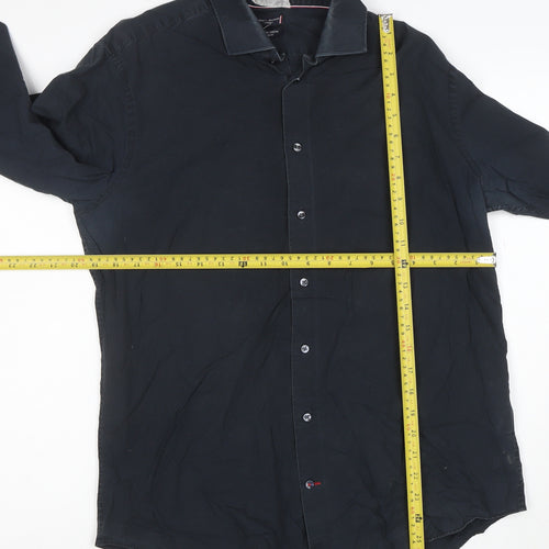Tommy Hilfiger Men's Navy Slim Fit Button-Up Shirt Size 42 16.5