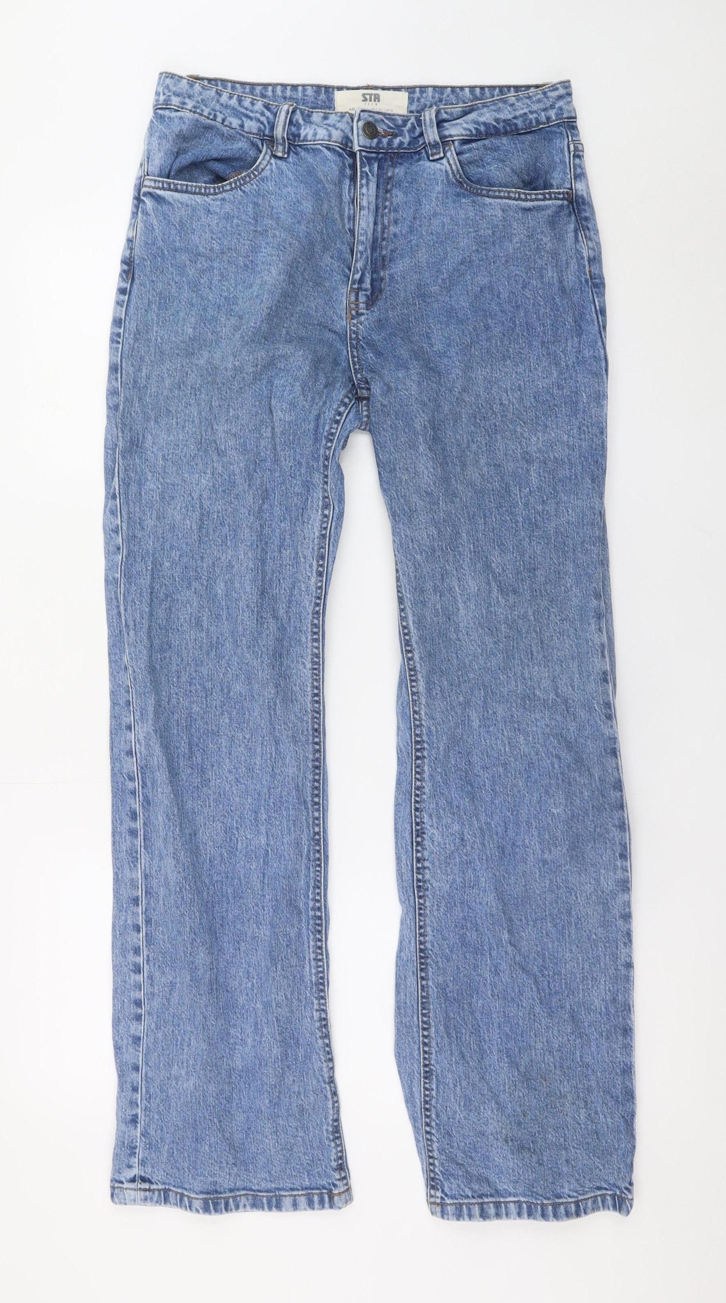 STR Teen Blue Straight Leg Denim Jeans UK 12
