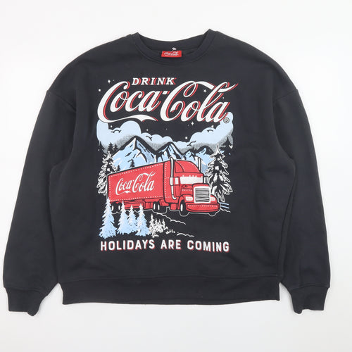 Primark Coca-Cola Black Christmas Sweatshirt Women’s Small 10/12