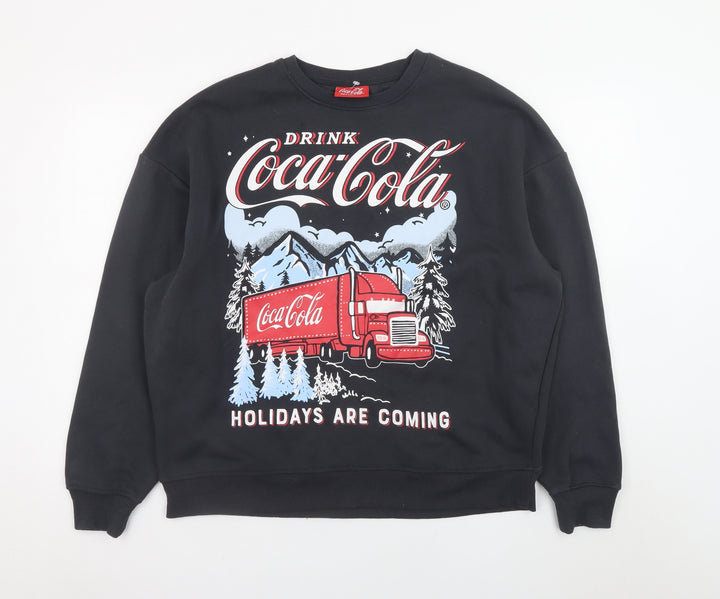 Primark Coca-Cola Black Christmas Sweatshirt Women’s Small 10/12
