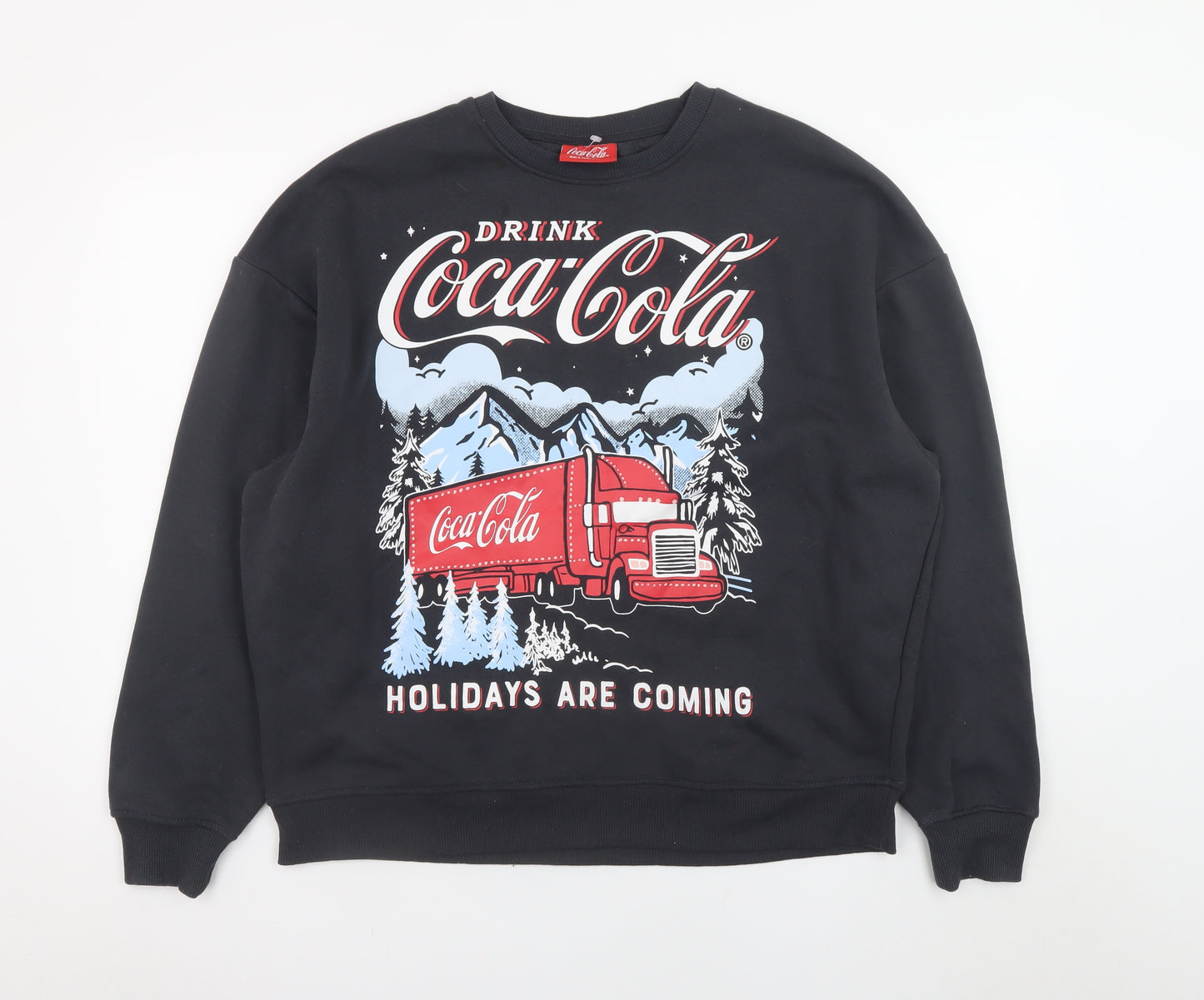 Primark Coca-Cola Black Christmas Sweatshirt Women’s Small 10/12