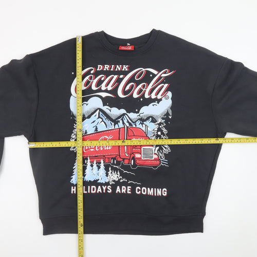 Primark Coca-Cola Black Christmas Sweatshirt Women’s Small 10/12