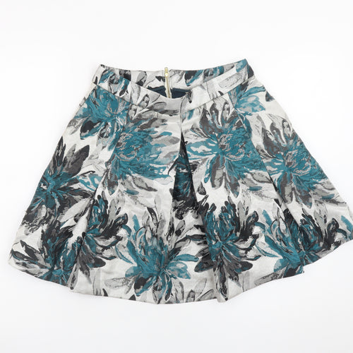 Yumi Womens Multicoloured Floral A-Line Short Skirt Size 10
