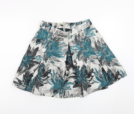 Yumi Womens Multicoloured Floral A-Line Short Skirt Size 10