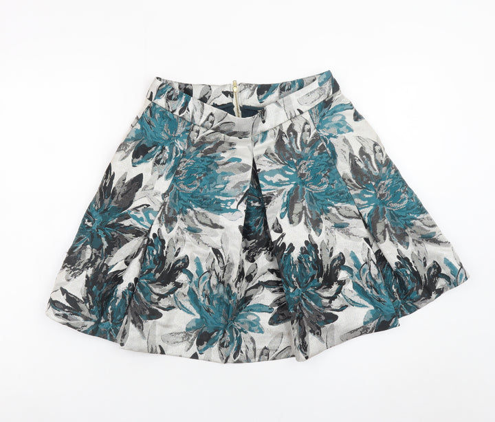 Yumi Womens Multicoloured Floral A-Line Short Skirt Size 10