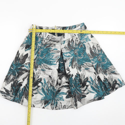 Yumi Womens Multicoloured Floral A-Line Short Skirt Size 10