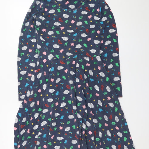 Frugi Women Blue Animal Print Fit & Flare Dress UK 10