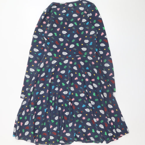 Frugi Women Blue Animal Print Fit & Flare Dress UK 10