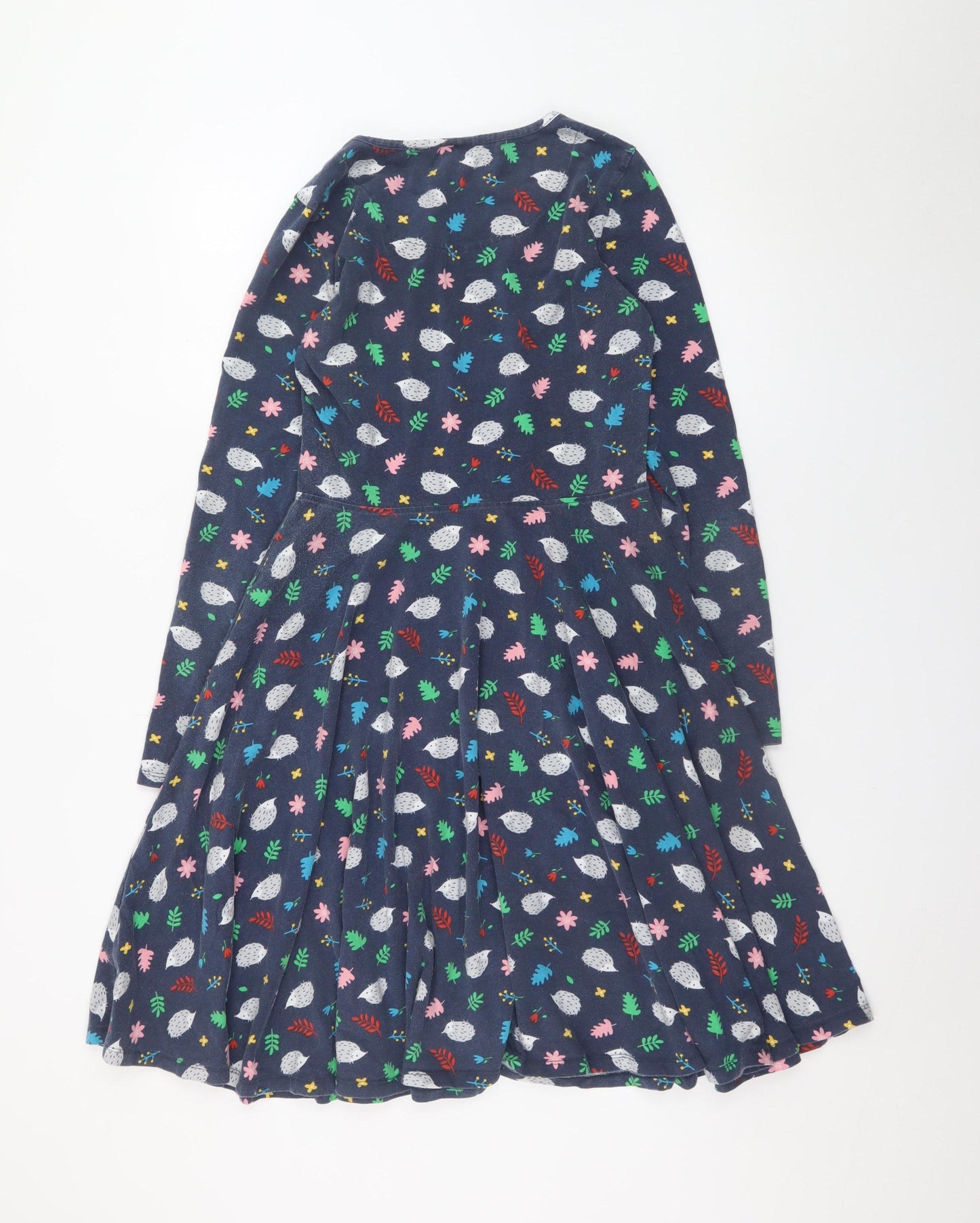 Frugi Women Blue Animal Print Fit & Flare Dress UK 10