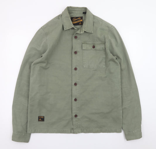 Superdry Men’s Green Cotton Utility Jacket Medium Casual Workwear