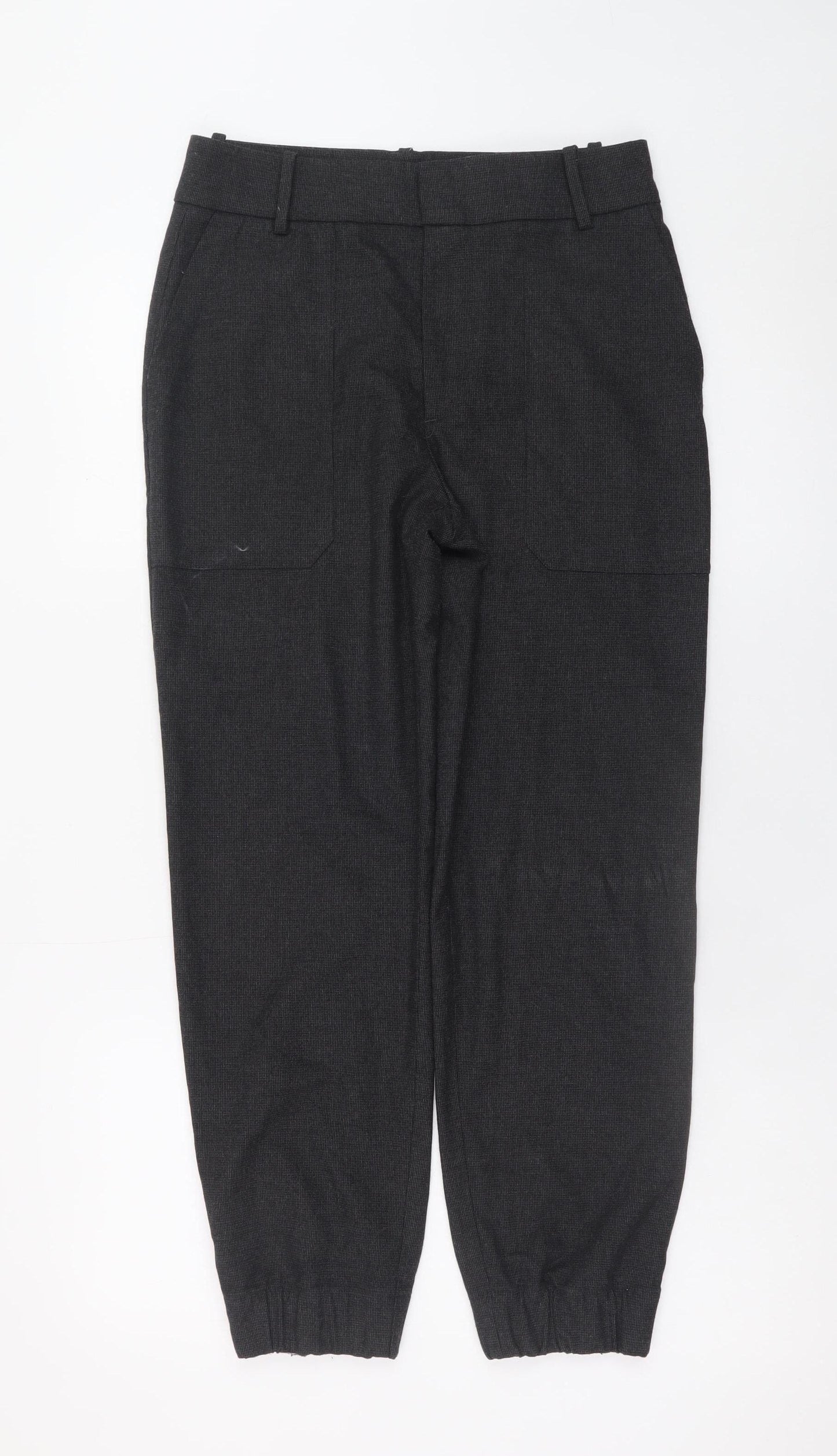 Zara Men Black Jogger Trousers Size S Elasticated Cuff Casual Pants