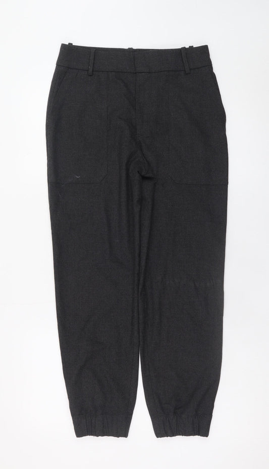 Zara Men Black Jogger Trousers Size S Elasticated Cuff Casual Pants