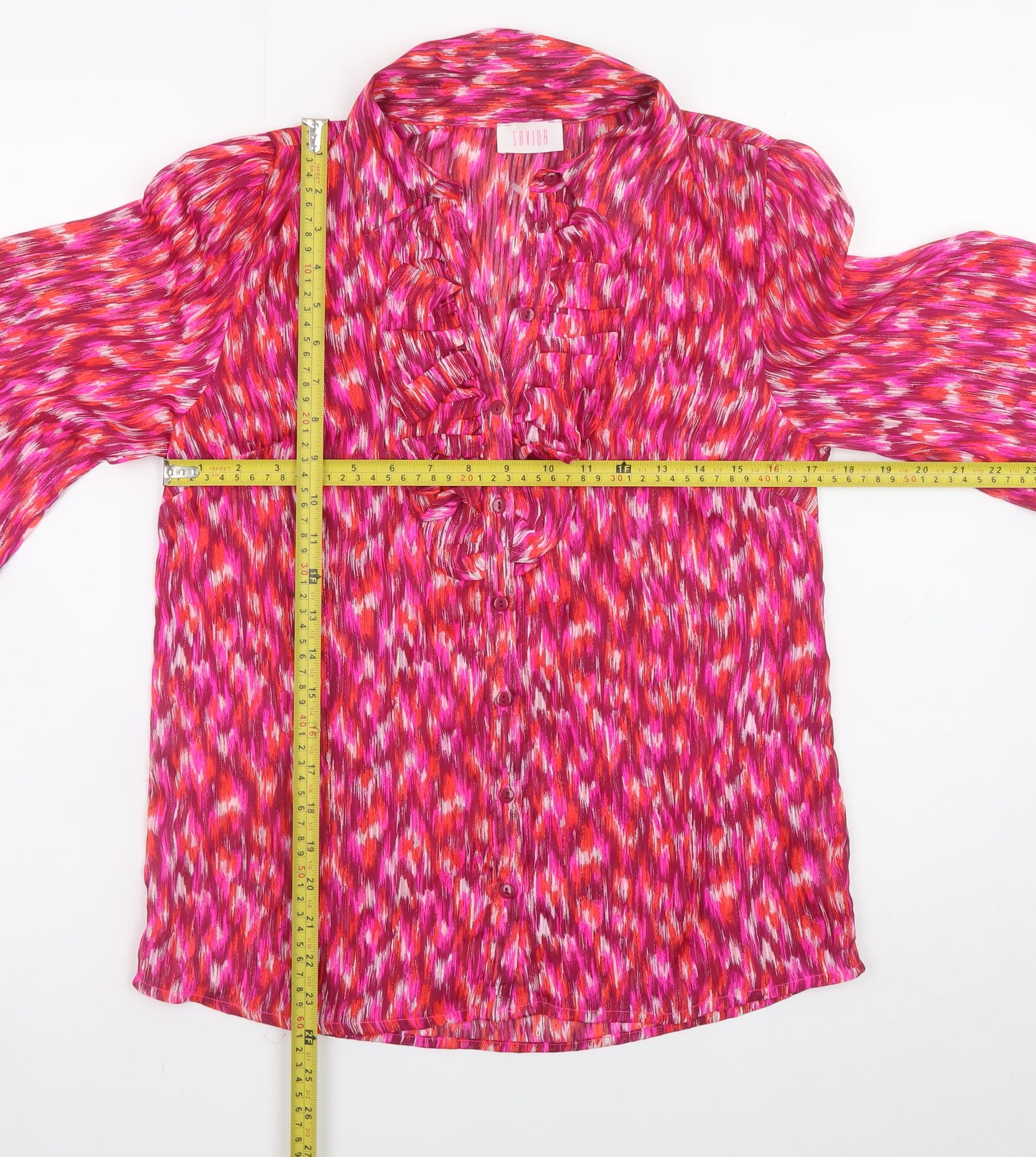 Savida Women's Multicoloured Ruffle Blouse Size 10