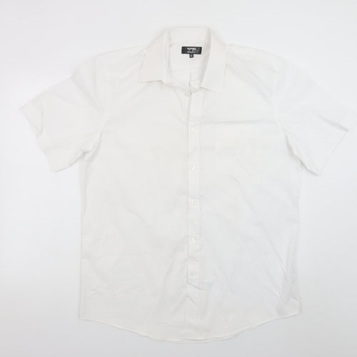 Dunnes Stores Men’s White Short Sleeve Regular Fit Dress Shirt 16.5in