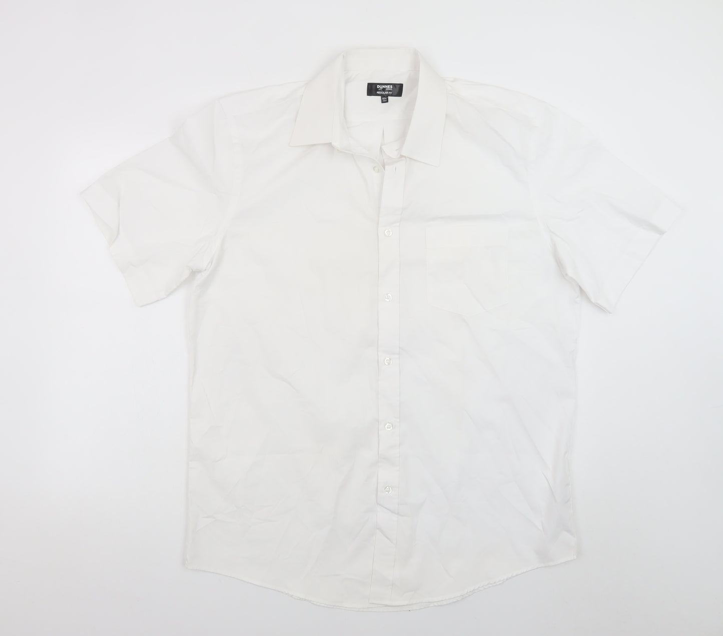 Dunnes Stores Men’s White Short Sleeve Regular Fit Dress Shirt 16.5in
