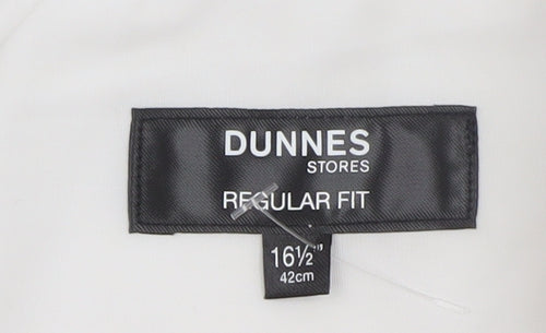 Dunnes Stores Men’s White Short Sleeve Regular Fit Dress Shirt 16.5in