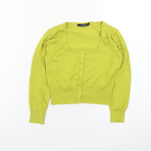 Dunnes Women’s Green Cardigan Small Square Neck Knit Top