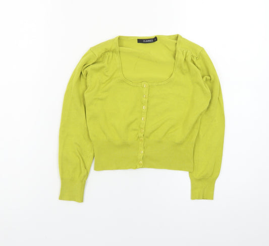 Dunnes Women’s Green Cardigan Small Square Neck Knit Top