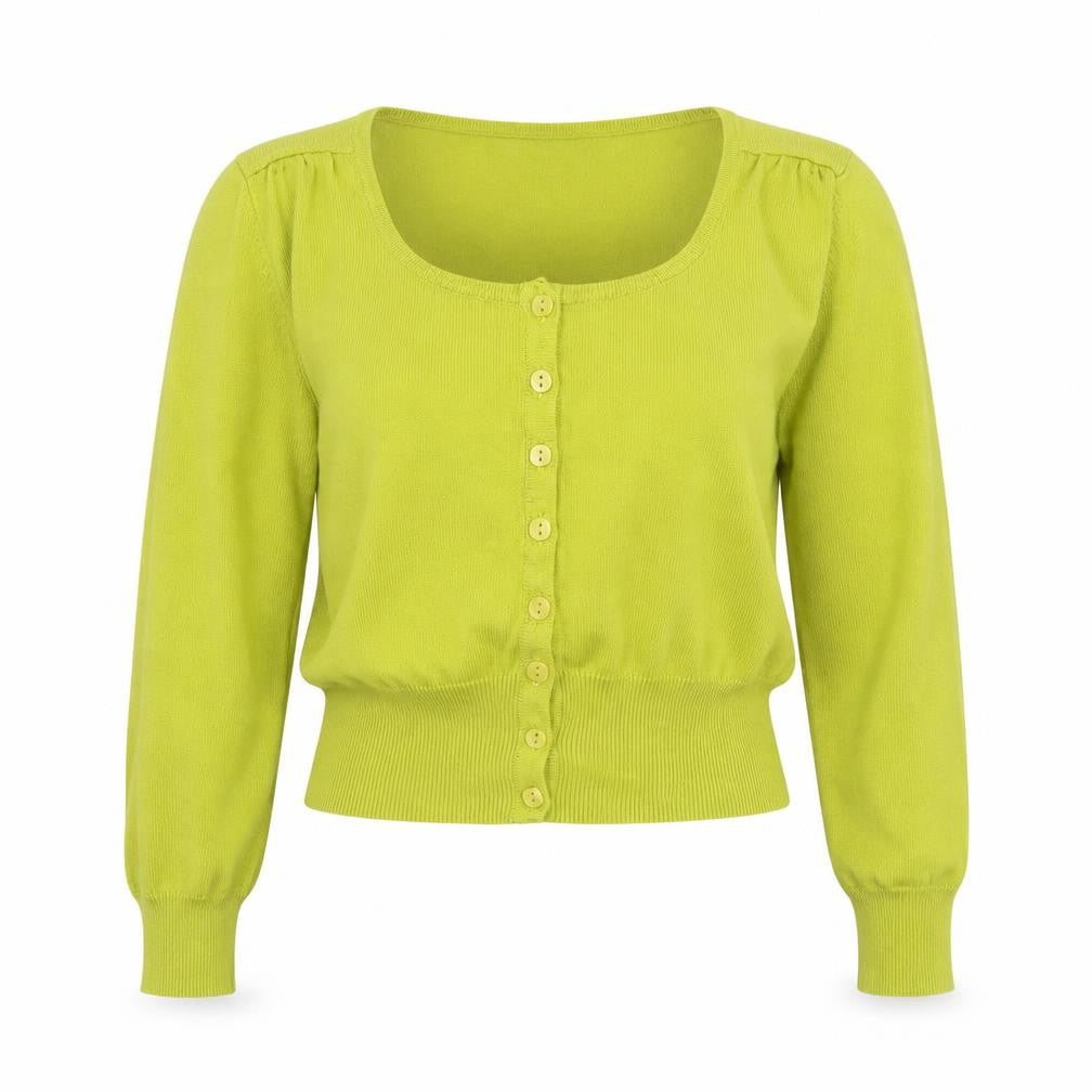Dunnes Women’s Green Cardigan Small Square Neck Knit Top