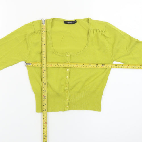 Dunnes Women’s Green Cardigan Small Square Neck Knit Top