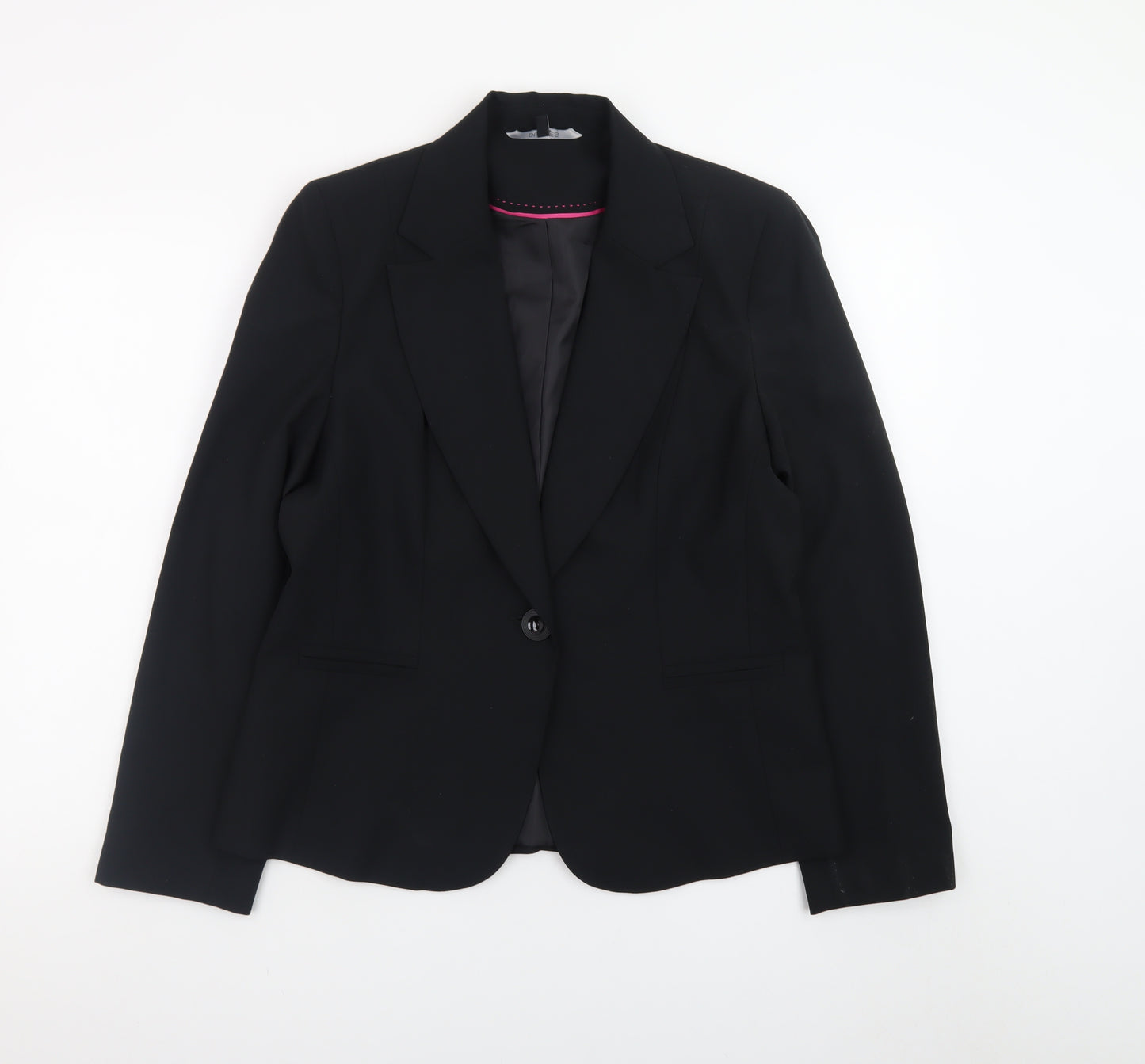 Dunnes Women Black Size 14 One-Button Blazer Jacket