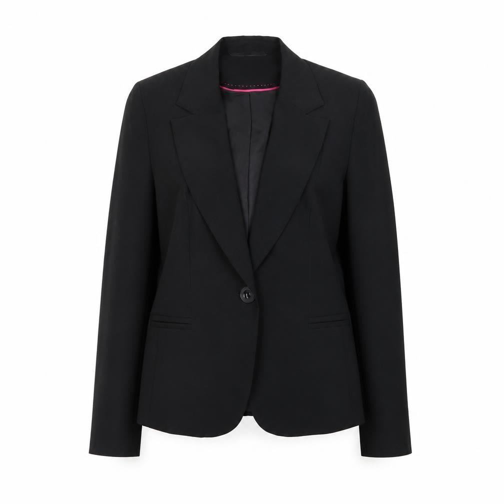 Front view of Dunnes Women Black, size 14, One-Button Blazer Jacket