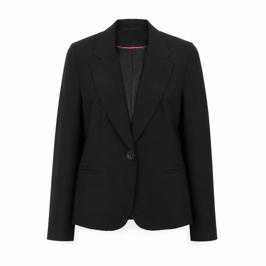 Front view of Dunnes Women Black, size 14, One-Button Blazer Jacket