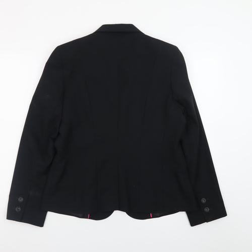 Dunnes Women Black Size 14 One-Button Blazer Jacket