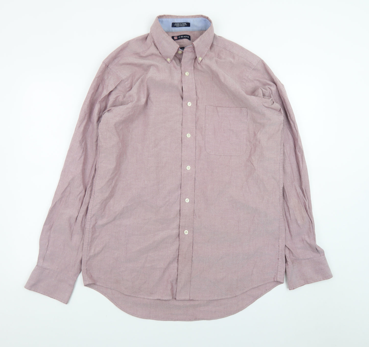 Chaps Men's Pink Classic Fit Oxford Button-Down Shirt 15.5 Long Sleeve