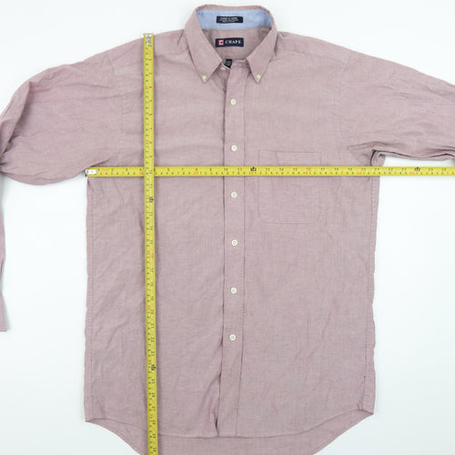 Chaps Men's Pink Classic Fit Oxford Button-Down Shirt 15.5 Long Sleeve