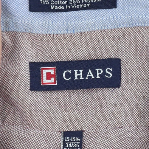 Chaps Men's Pink Classic Fit Oxford Button-Down Shirt 15.5 Long Sleeve