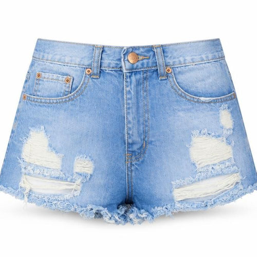 Denim Co. Womens Blue Size 10 Cut-Off Distressed Denim Shorts