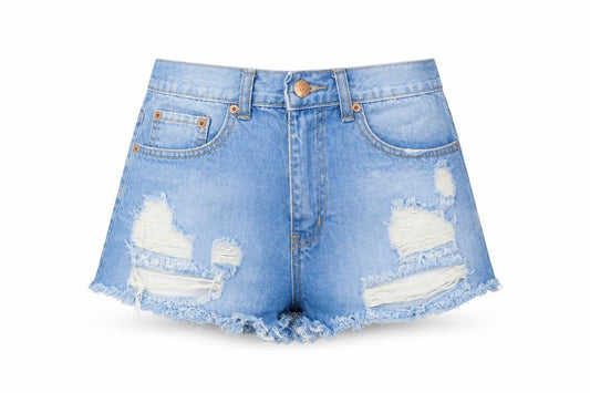 Denim Co. Womens Blue Size 10 Cut-Off Distressed Denim Shorts