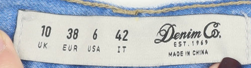 Denim Co. Womens Blue Size 10 Cut-Off Distressed Denim Shorts