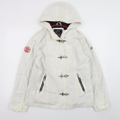 Mox Men's White Hooded Parka Jacket Size 46 Regular Fit Waterproof