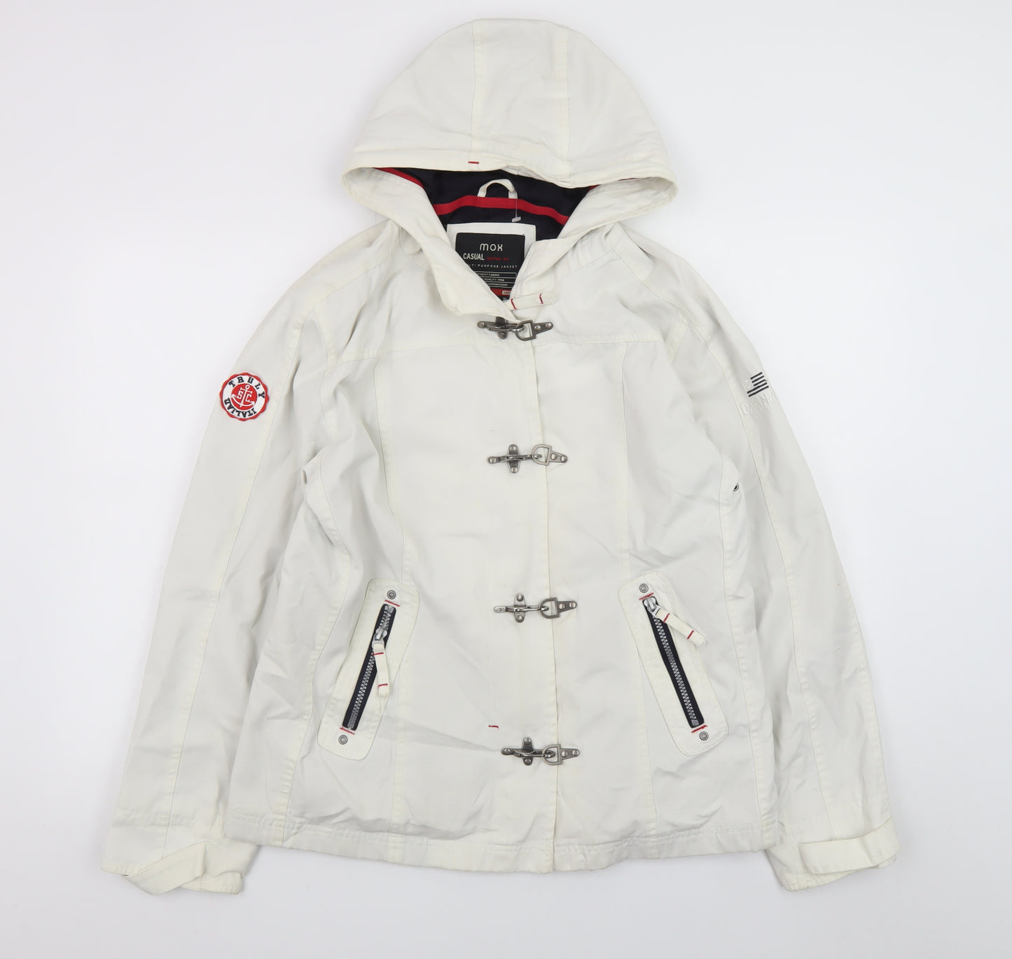 Mox Men's White Hooded Parka Jacket Size 46 Regular Fit Waterproof