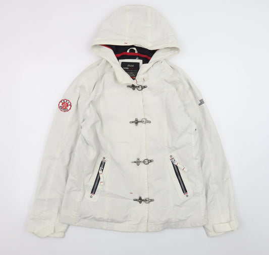 Mox Men's White Hooded Parka Jacket Size 46 Regular Fit Waterproof