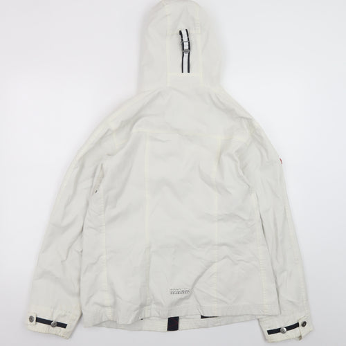 Mox Men's White Hooded Parka Jacket Size 46 Regular Fit Waterproof