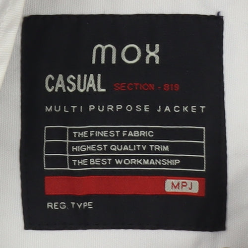 Mox Men's White Hooded Parka Jacket Size 46 Regular Fit Waterproof
