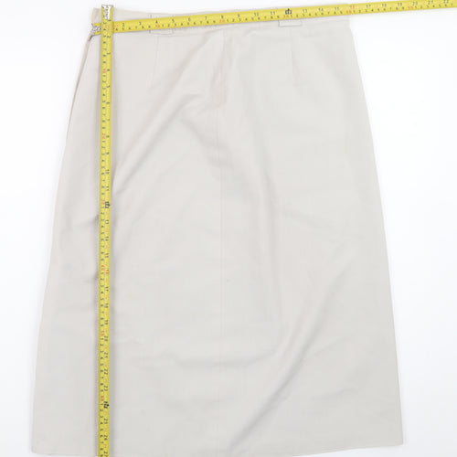 St Bernard Womens Beige Size 16 Straight Knee Length Skirt