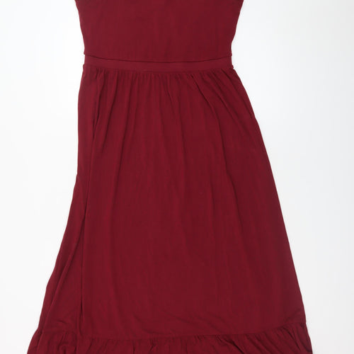 Old Navy Women Burgundy Maxi Slip Dress Size L Sleeveless Summer Style