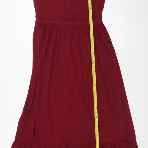Old Navy Women Burgundy Maxi Slip Dress Size L Sleeveless Summer Style