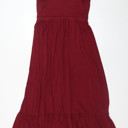 Old Navy Women Burgundy Maxi Slip Dress Size L Sleeveless Summer Style