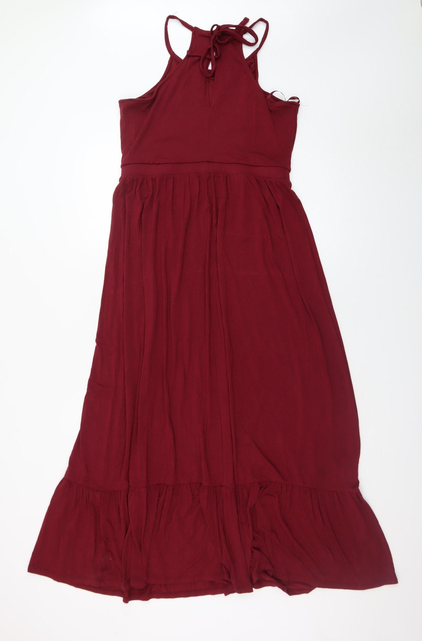 Old Navy Women Burgundy Maxi Slip Dress Size L Sleeveless Summer Style