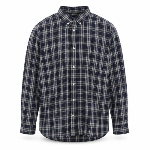 Jack & Jones Men’s Blue Check Cotton Long Sleeve Button-Up Shirt XL