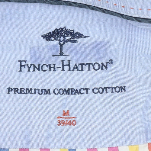 Fynch-Hatton Men's Multicoloured Checked Short Sleeve Cotton Button-Up Shirt M